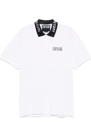 VERSACE Poloshirt mit Logo-Pinselkragen