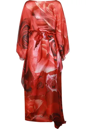 Roberto Cavalli Kaftankleid mit Rosen-Print