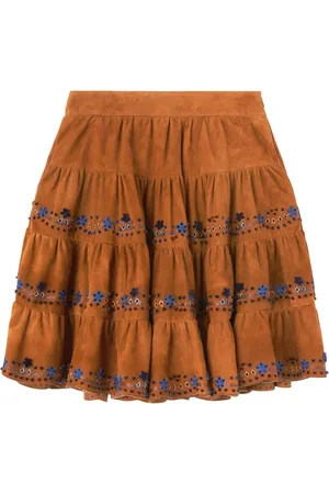 ERMANNO SCERVINO Wildlederrock mit Blumenstickerei