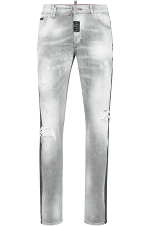 Philipp Plein Gerade Paisley Bandana Jeans