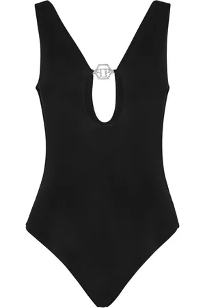 Philipp Plein Badeanzug mit Logo-Schild