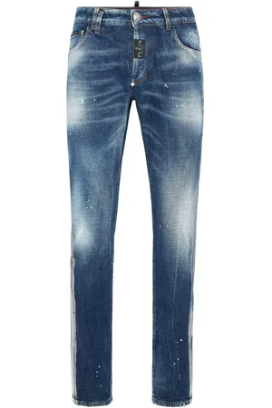 Philipp Plein Gerade Paisley Bandana Jeans