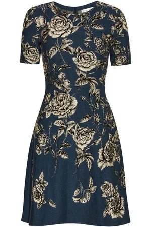 Oscar de la Renta Minikleid mit Rosen-Print