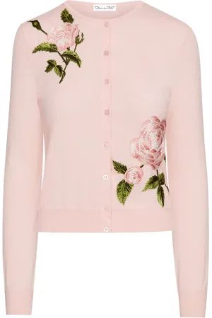 Oscar de la Renta English Rose Thread Cardigan