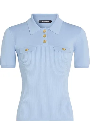 Karl Lagerfeld Poloshirt mit graviertem Logo-Knopf