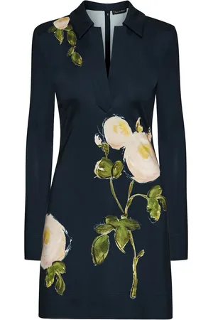 Oscar de la Renta Jersey-Minikleid mit Rosen-Print