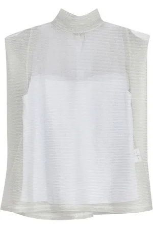 Gloria Coelho Wickelbluse mit Metallic-Effekt