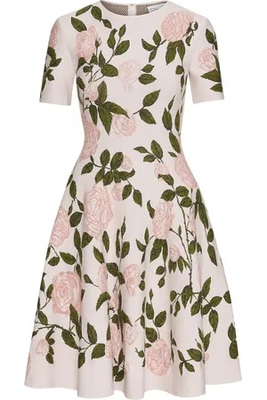 Oscar de la Renta Jacquard-Midikleid
