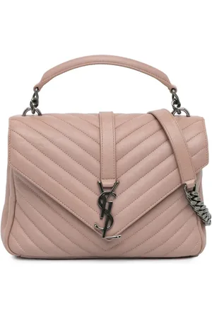 Saint Laurent 2016 mittelgroße Chevron Monogram College Satchel-Tasche aus Schafleder