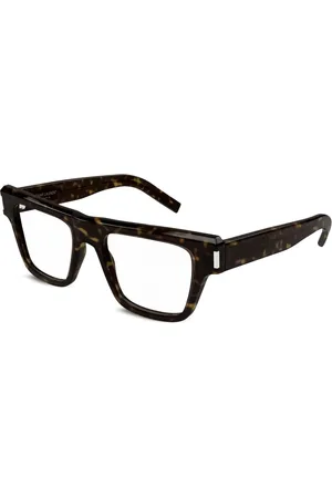 Saint Laurent Eckige Brille in Schildpattoptik
