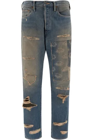KAPITAL Jeans mit Augen-Motiv
