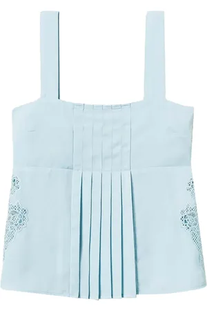 Twin-Set Besticktes Twill-Oberteil mit Falten