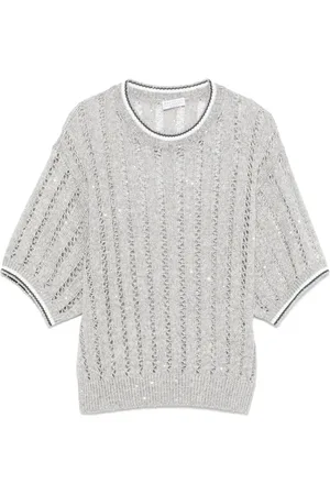 Brunello Cucinelli Strickoberteil mit Pailletten