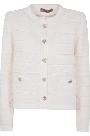 D.EXTERIOR Tweed-Jacke aus Elfenbein