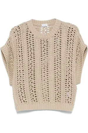 Brunello Cucinelli Pullunder mit Lochstrickmuster