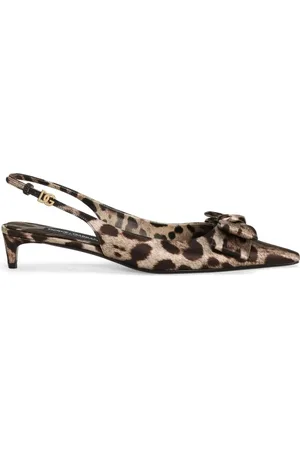 Dolce & Gabbana Satin-Slingback-Pumps mit Leoparden-Print 30mm