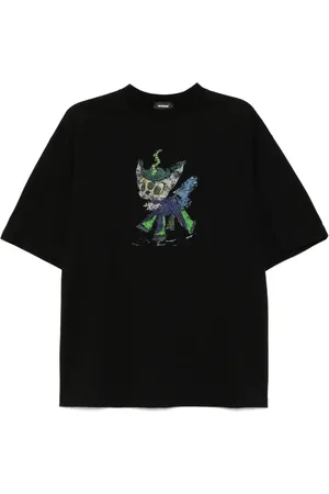 We11 Done Jeff T-Shirt mit Monster-Zeichnung