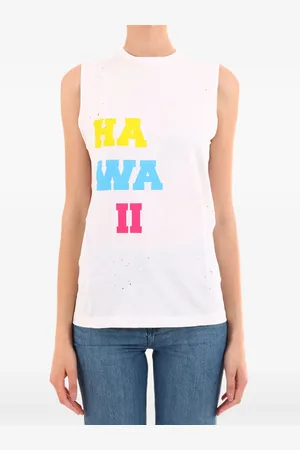 Dsquared2 Distressed-Top mit "Hawaii"-Print