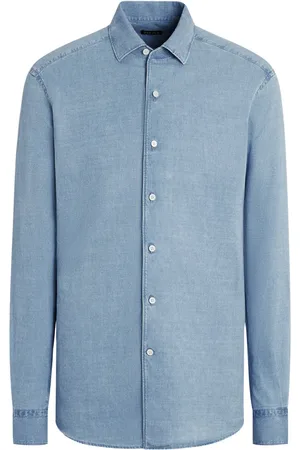 Ermenegildo Zegna Jeanshemd mit Bleached-Effekt
