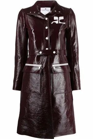 Courrèges Vinyl-Trenchcoat mit Logo-Applikation