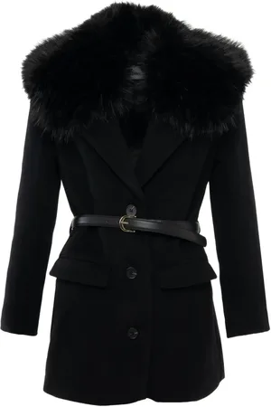Self-Portrait Jacke mit Kragen aus Faux Fur