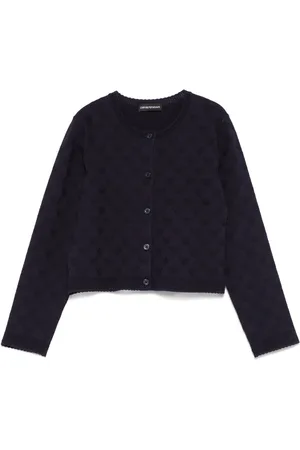 Emporio Armani Cardigan mit Intarsien-Logo