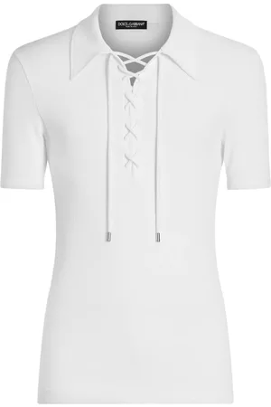 Dolce & Gabbana Kurzärmeliges Poloshirt mit Spitze