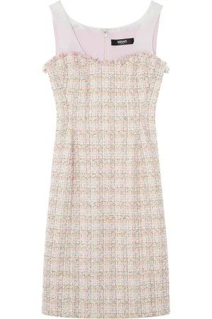 VERSACE Bustier-Midikleid aus Organza-Tweed