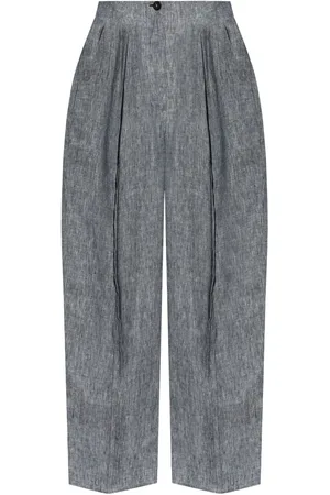 Emporio Armani Chambray-Hose mit Faltendetail