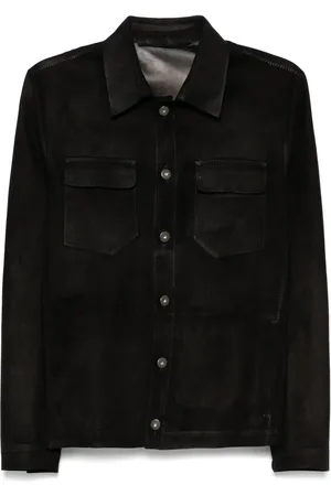 SALVATORE SANTORO Hemdjacke aus Wildleder