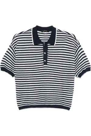 Twin-Set Gestreiftes Lurex-Poloshirt