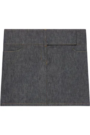 Courrèges Jeans-Minirock mit Gürtel