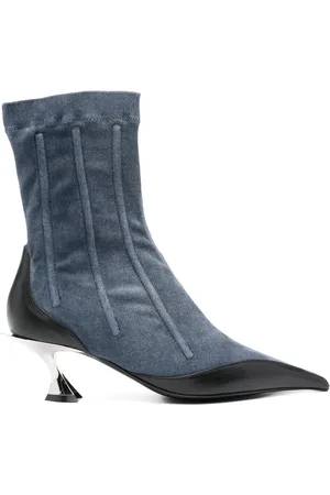 MUGLER Jeansstiefel mit Knochen 55mm