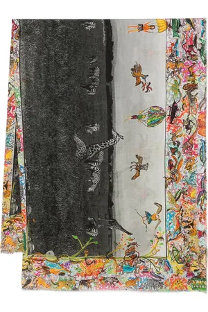 Faliero Sarti Schal mit Giraffen und Zebras
