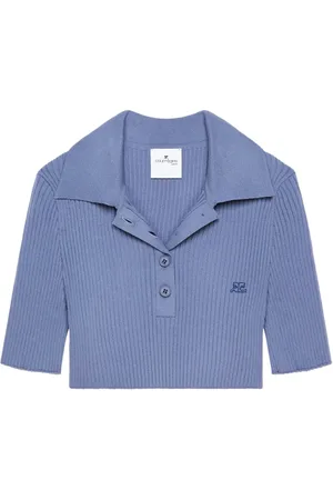 Courrèges Gestricktes Cropped-Poloshirt