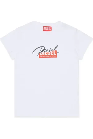 Diesel T-Shirt mit Logo-Print in Distressed-Optik