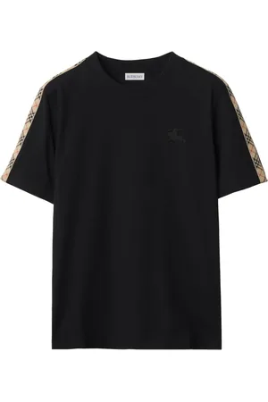 Burberry T-Shirt mit Check-Besatz
