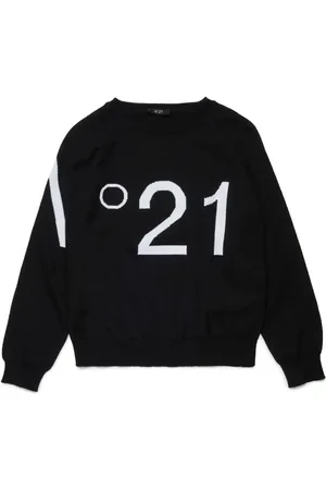 Nº21 Intarsien-Pullover mit Logo