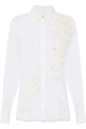 Elisabetta Franchi Hemd mit Blumenapplikation