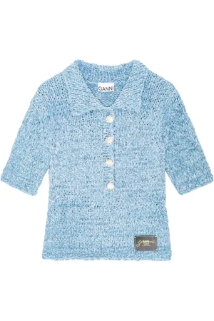 Ganni Gestricktes Poloshirt