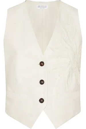 Brunello Cucinelli Weste mit Flora-Applikation
