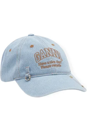 Ganni Jeans-Baseballkappe mit Logo-Stickerei