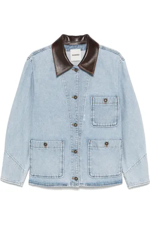 Sandro Jeansjacke mit Kontrastkragen