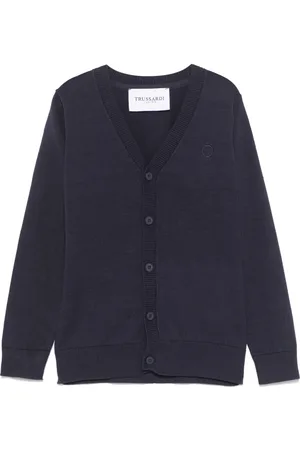 Trussardi Cardigan mit Logo-Stickerei