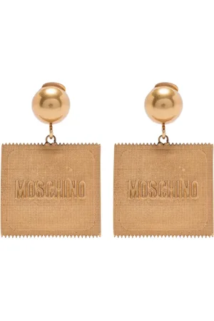 Moschino Ohrclips mit Logo-Prägung