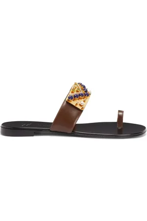 Giuseppe Zanotti Flache Sandalen mit Strass