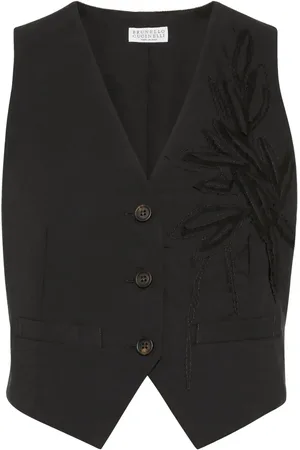 Brunello Cucinelli Weste mit Flora-Applikation