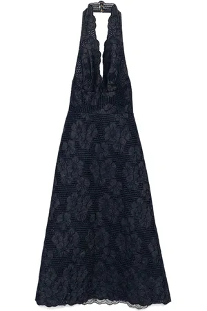 Elie saab Besticktes Jeanskleid
