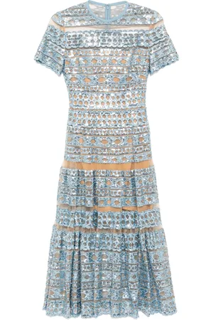 Elie saab Besticktes Tüllkleid