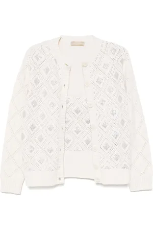 Elie saab Gestricktes Set mit Kristallverzierung